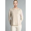 Defacto E9895AXBG322 Bej Regular Fit Bisiklet Yaka Desenli Uzun Kollu Tişört