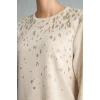 Defacto E9895AXBG322 Bej Regular Fit Bisiklet Yaka Desenli Uzun Kollu Tişört
