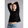 Defacto C0058AXBK81 Siyah Ultra Yumuşak Relax Fıt Bisiklet Yaka Kazak