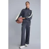 Defacto H4230AXAR104 Antrasit NBA Brooklyn Nets Yanı Şeritli Cepli Wide Leg Geniş Paça Dalgıç Kumaş Sporcu Eşofman Altı