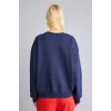 Defacto I6356AXNV241 Lacivert %100 Pamuk Oversize Bisiklet Yaka Boston Baskılı Sweatshirt