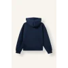 Defacto H5571AXNV241 Lacivert Relaxed Fit Kapüşonlu Fermuarlı Cepli Skuba Kumaş Basic Sweatshirt Hırka