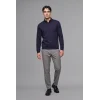 Defacto F2821AXNV246 Lacivert Regular Fıt Dik Yaka Yarım Fermuarlı Sweatshirt