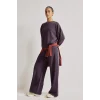 Defacto H4536AXPR467 Mor Ultra Yumuşak Oversize Bisiklet Yaka Dikiş Detaylı Modal Sporcu Basic Sweatshirt