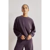Defacto H4536AXPR467 Mor Ultra Yumuşak Oversize Bisiklet Yaka Dikiş Detaylı Modal Sporcu Basic Sweatshirt