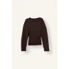 Defacto I8183AXBN267 Kahve %100 Pamuk Dikiş Detaylı Slim Fit Bisiklet Yaka Uzun Kollu Basic Tişört