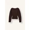 Defacto I8183AXBN267 Kahve %100 Pamuk Dikiş Detaylı Slim Fit Bisiklet Yaka Uzun Kollu Basic Tişört