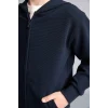 Defacto H2847A8NV253 Lacivert Kapüşonlu Basic Fermuarlı Cepli Sweatshirt Hırka Erkek Çocuk