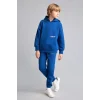 Defacto H9685A8BE842 Mavi Baskılı Lastikli Paça Kalın Kumaş Jogger Eşofman Altı Erkek Çocuk