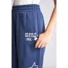 Defacto H4222AXNV241 Lacivert Wide Leg Yıldız Baskılı Kalın Kumaş Eşofman Altı
