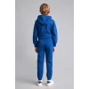 Defacto H9685A8BE842 Mavi Baskılı Lastikli Paça Kalın Kumaş Jogger Eşofman Altı Erkek Çocuk