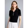 Defacto G9226AXBK81 Siyah Ultra Yumuşak Regular Fıt Polo Yaka Kısa Kollu Tişört