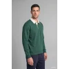 Defacto I3625AXGN149 Yeşil %100 Pamuk Relaxed Fit Kontrast Polo Yaka Cepli İnce Sweatshirt