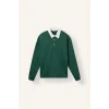 Defacto I3625AXGN149 Yeşil %100 Pamuk Relaxed Fit Kontrast Polo Yaka Cepli İnce Sweatshirt