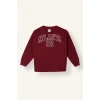 Defacto I6070A8BR248 Bordo Bisiklet Yaka Numara Baskılı İçi Yumuşak Tüylü Kalın Sweatshirt Erkek Çocuk