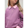 Defacto I6192A8PR237 Mor Relax Fit Bisiklet Yaka Kalp Pencereli Sweatshirt Kız Çocuk