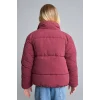 Defacto H8014A8BR170 Bordo Oversize Peluş Yaka İçi Detaylı Kapitone Fermuarlı Şişme Mont Kız Çocuk