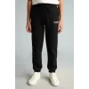 Defacto H9685A8BK81 Siyah Baskılı Lastikli Paça Kalın Kumaş Jogger Eşofman Altı Erkek Çocuk
