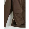 LCW Vision Kahverengi Kapüşonlu Oversize Kadın Yağmurluk