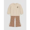 LCW baby Bej Çiçekli Kız Bebek Takım