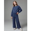 LCW Kids İndigo Bisiklet Yaka Kız Çocuk Soft Touch Eşofman Takım