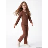 LCW Kids Ekru İspanyol Paça Kız Çocuk Fitilli Tayt 2li