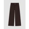 LCW Kids Kahverengi Wideleg Kız Çocuk Gabardin Pantolon