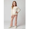 LCW Kids Ekru Bisiklet Yaka Kız Çocuk Takım