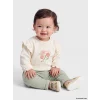 LCW baby Ekru Çiçek Baskılı Kız Bebek Takım