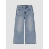 LCW Kids İndigo Taşlı Wideleg Kız Çocuk Jean Pantolon