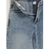 LCW Kids İndigo Taşlı Wideleg Kız Çocuk Jean Pantolon