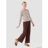 LCW Kids Bordo Beli Lastikli Geniş Paça Kız Çocuk Eşofman Altı