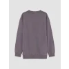 LCW Kids Gri Bisiklet Yaka Minecraft Baskılı Erkek Çocuk Sweatshirt