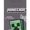LCW Kids Gri Bisiklet Yaka Minecraft Baskılı Erkek Çocuk Sweatshirt
