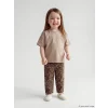 LCW baby Kahverengi Regular Fit Kız Bebek Gabardin Pantolon