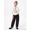 LCW Kids Siyah Balloon Fit Nakışlı Kız Çocuk Jean Pantolon
