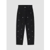 LCW Kids Siyah Balloon Fit Nakışlı Kız Çocuk Jean Pantolon