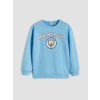 LCW Kids Mavi Bisiklet Yaka Manchester City Baskılı Erkek Çocuk Sweatshirt