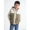 LCW Kids Bej Kapüşonlu Erkek Çocuk Şişme Yelek