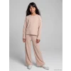 LCW Kids Bej Baskılı Kız Çocuk Soft Touch Eşofman Takım