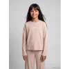LCW Kids Bej Baskılı Kız Çocuk Soft Touch Eşofman Takım
