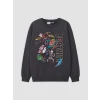 LCW Kids Antrasit Fortnite Baskılı Erkek Çocuk Sweatshirt