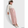 LCW Kids Pembe Beli Lastikli Kız Çocuk Gabardin Pantolon