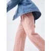 LCW Kids Pembe Beli Lastikli Kız Çocuk Gabardin Pantolon