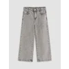 LCW Kids Gri Taşlı Wideleg Kız Çocuk Jean Pantolon
