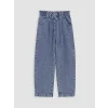 LCW Kids İndigo Beli Lastikli Straight Fit Kız Çocuk Jean Pantolon
