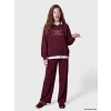 LCW Kids Bordo Polo Yaka Baskılı Kız Çocuk Eşofman Takım
