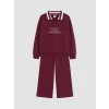 LCW Kids Bordo Polo Yaka Baskılı Kız Çocuk Eşofman Takım