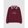 LCW Kids Bordo Polo Yaka Baskılı Kız Çocuk Eşofman Takım