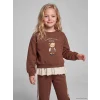 LCW Kids Kahverengi Ayı Teddy Baskılı Kız Çocuk Eşofman Takım